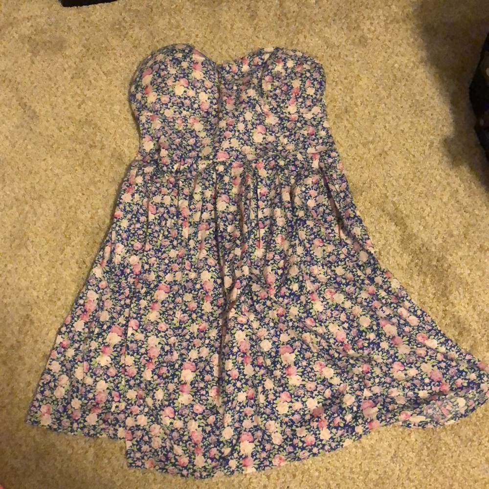 Strapless floral dress